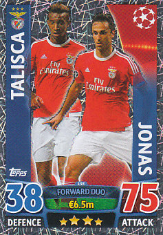Talisca / Jonas SL Benfica 2015/16 Topps Match Attax CL Forward Duo #198